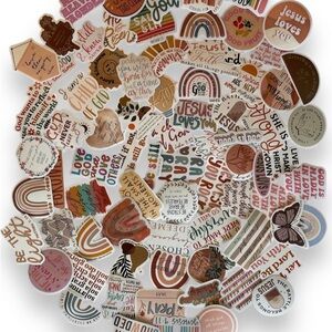 Boho Christian Sticker Set (20pcs): Faith-Based Journaling Stickers
- Multicolor